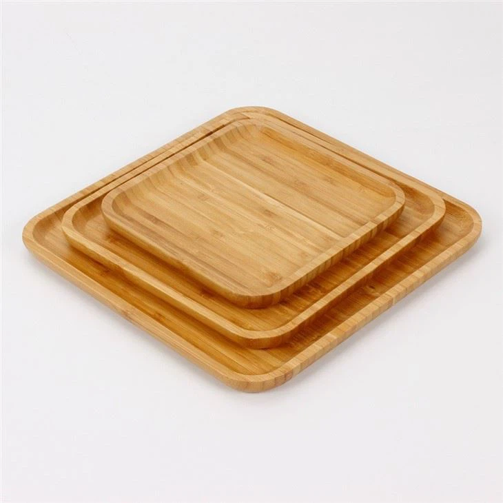 Wooden Bamboo Plates Food Serving Tray